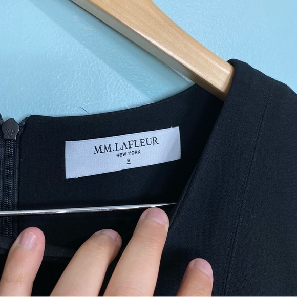 MM Lafleur The Giovanna Dress Black Office Work Sleeveless Mini Sz 6 - Picture 4 of 8